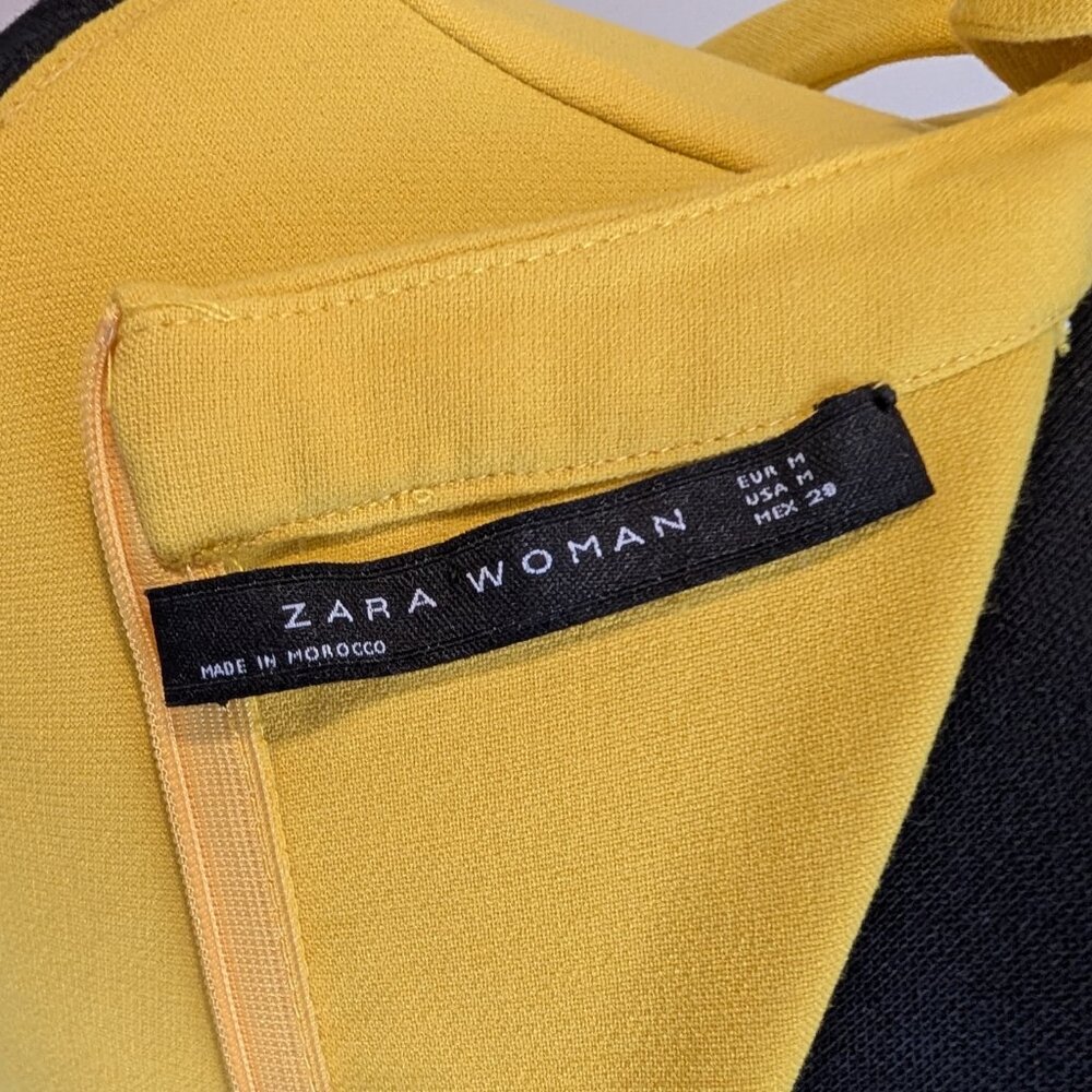 Zara Yellow Sleeveless Midi Dress with Neck Tie - Picture 5 of 10